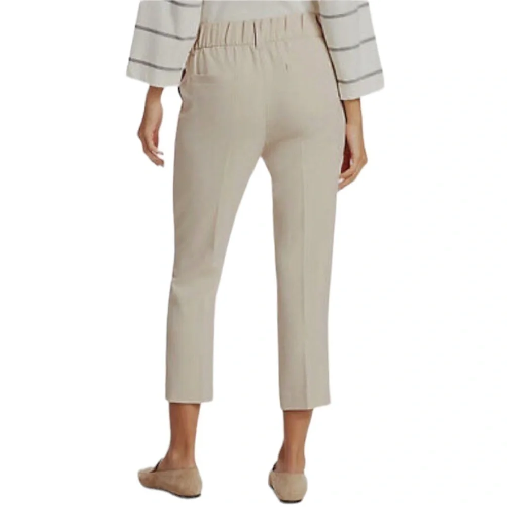 NWT ATM Anthony Thomas Melillo Crop Pull On Pants Beige Small